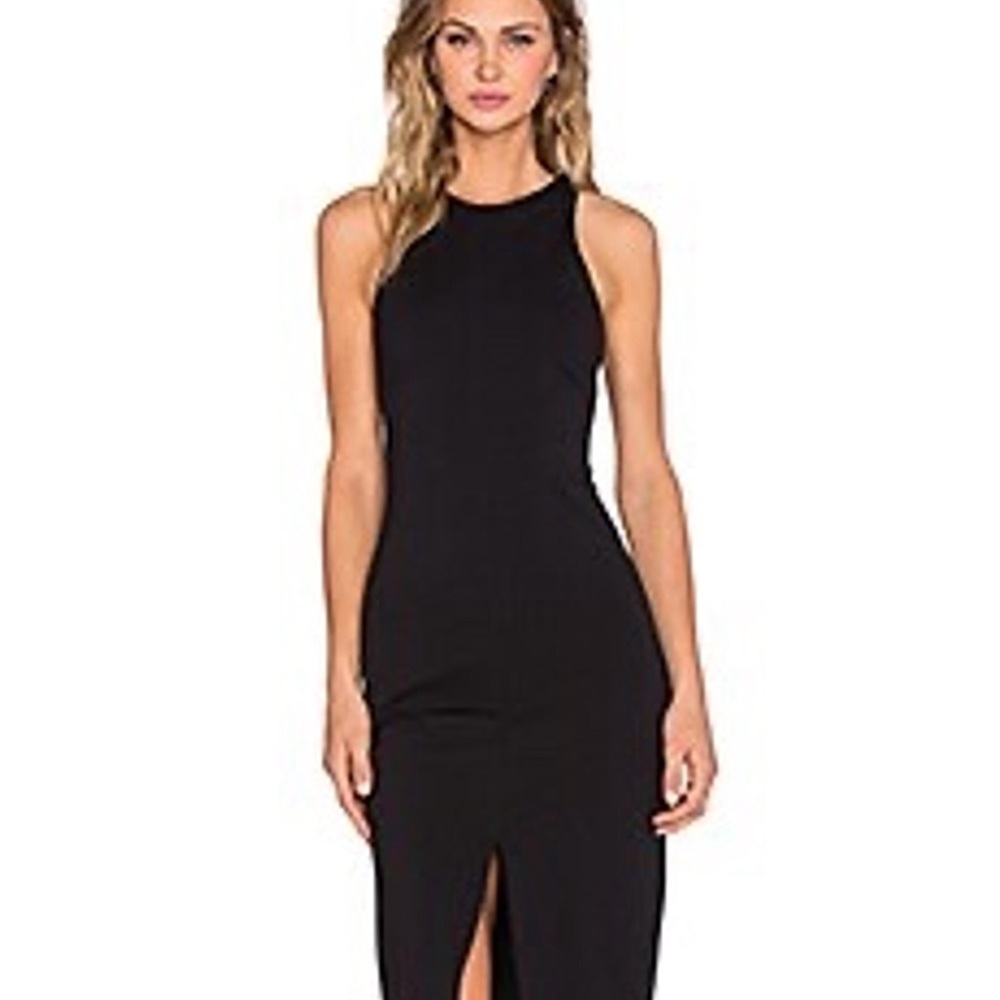 Finders Keepers Hideaway Black Bodycon Midi Dress Medium M Like New!